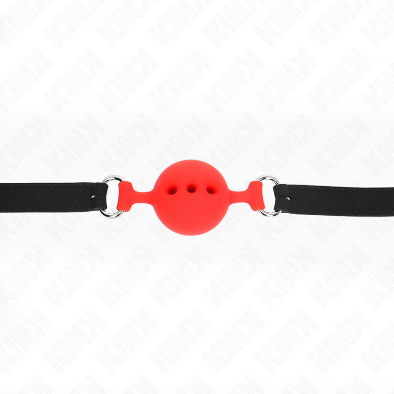 KINK - GABARD EN SILICONE 100% 55 x 2 CM AVEC BOULE DE 4,5 CM TAILLE M ROUGE AJUSTABLE 35-51 CM