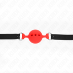 KINK - GABARD EN SILICONE 100% 55 x 2 CM AVEC BOULE DE 4,5 CM TAILLE M ROUGE AJUSTABLE 35-51 CM
