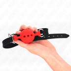 KINK - GABARD EN SILICONE 100% 55 x 2 CM AVEC BOULE DE 4,5 CM TAILLE M ROUGE AJUSTABLE 35-51 CM