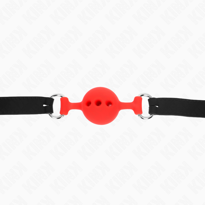 KINK - GABARD EN SILICONE INTENSIF 55 x 2 CM AVEC BOULE DE 4 CM TAILLE S ROUGE RÉGLABLE 35-51 CM