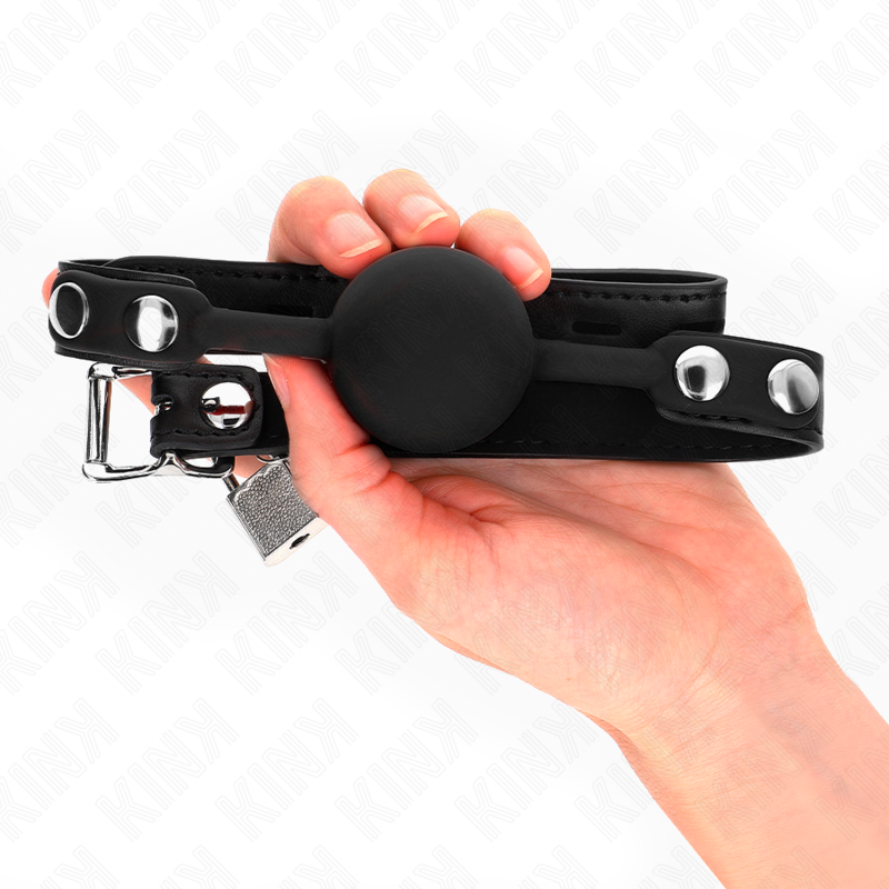 KINK - MODÈLE 1 BÂILLON À BOULE EN SILICONE 4 CM AVEC VERROUILLAGE 60 x 2 CM