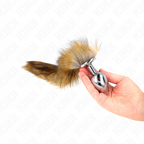 KINK - PLUG ANAL TAILLE L 10 X 4 CM AVEC QUEUE SYNTHÉTIQUE MARRON DE 40 CM