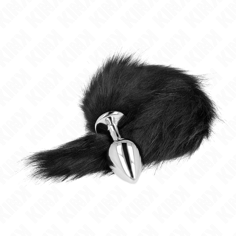 KINK - PLUG ANAL TAILLE M 8 X 3,5 CM AVEC QUEUE SYNTHÉTIQUE DE 40 CM NOIR