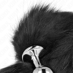 KINK - PLUG ANAL TAILLE M 8 X 3,5 CM AVEC QUEUE SYNTHÉTIQUE DE 40 CM NOIR