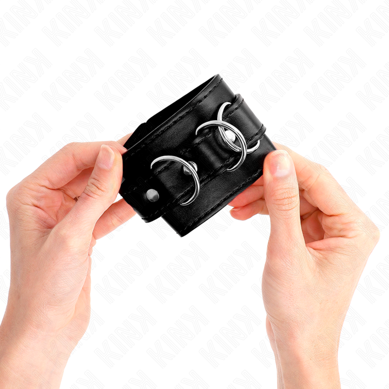 KINK - BRACELET DE RÉSISTANCE AVEC 3 ANNEAUX RÉGLABLES NOIR 17,5-25 CM X 6 CM