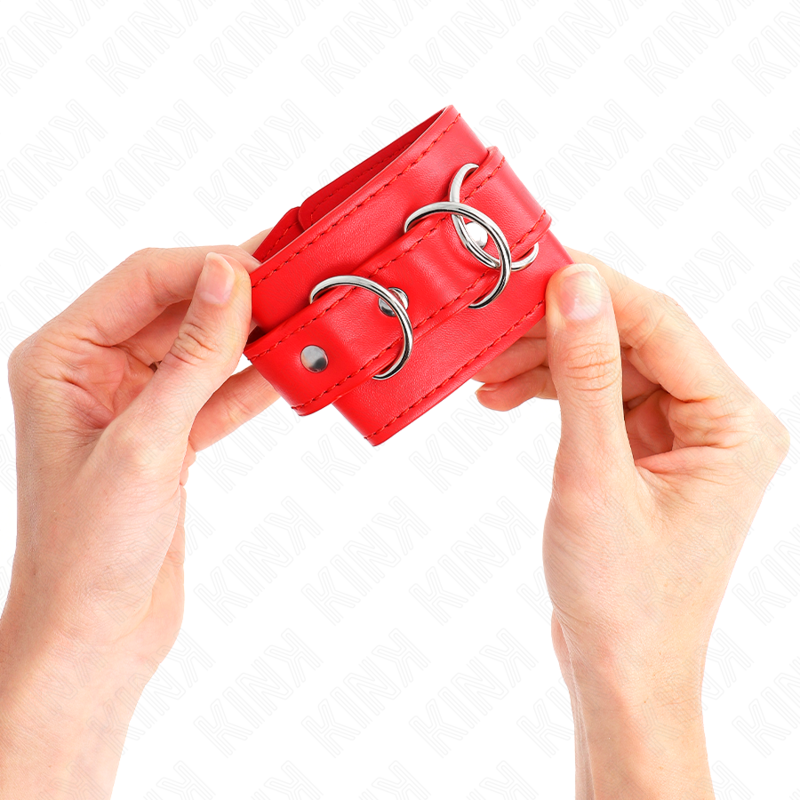 KINK - BRACELET DE RÉSISTANCE AVEC 3 ANNEAUX RÉGLABLES ROUGE 17,5-25 CM X 6 CM