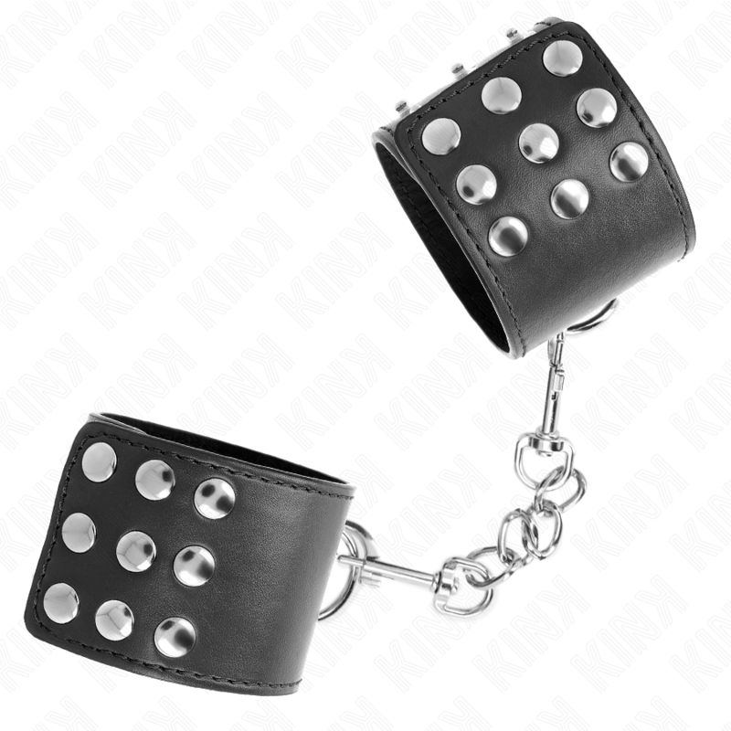 KINK - BRACELET À PRESSION NOIR RÉGLABLE, RÉSISTANCE AU POIGNET 19-24 CM X 5,5 CM