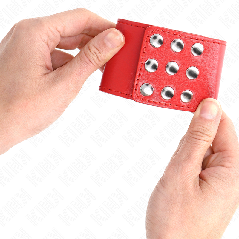 KINK - BRACELET ANTI-BRACELET AVEC FERMETURE À PRESSION ROUGE RÉGLABLE 19-24 CM X 5,5 CM