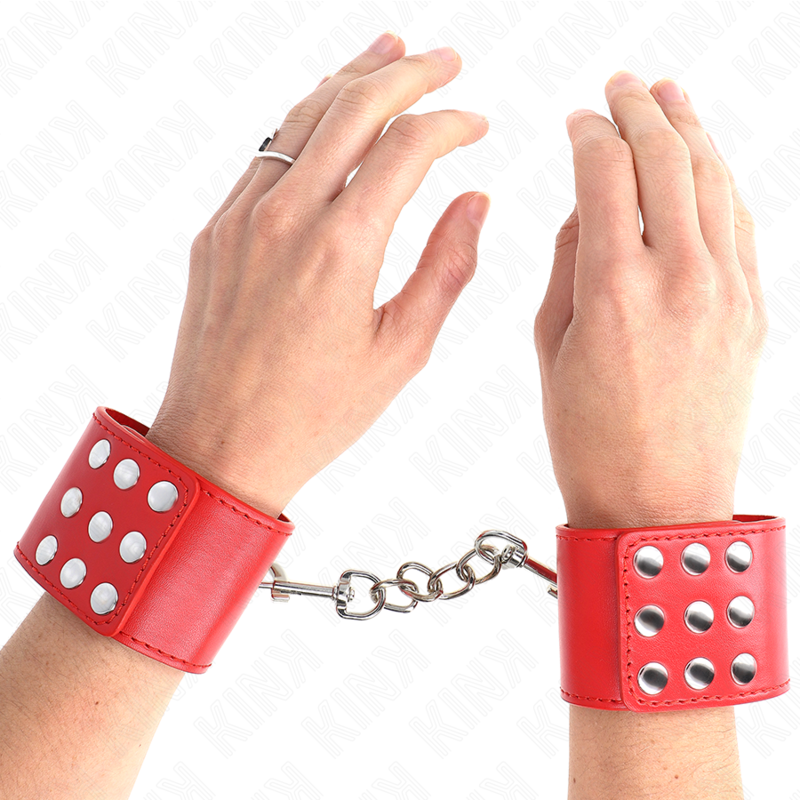 KINK - BRACELET ANTI-BRACELET AVEC FERMETURE À PRESSION ROUGE RÉGLABLE 19-24 CM X 5,5 CM