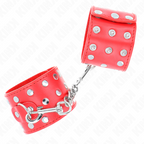 KINK - BRACELET ANTI-GRIPPE AVEC FERMETURE À PRESSION ET RIVETS ROUGE RÉGLABLE 19-24 CM X 5,5 CM