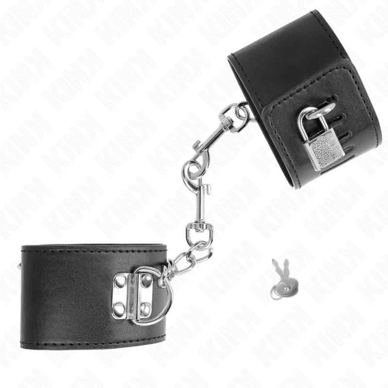 KINK - BRACELET ANTI-BRACELETS AVEC FERMETURE PAR CADENAS NOIR, RÉGLABLE DE 16 À 23 CM X 5,5 CM