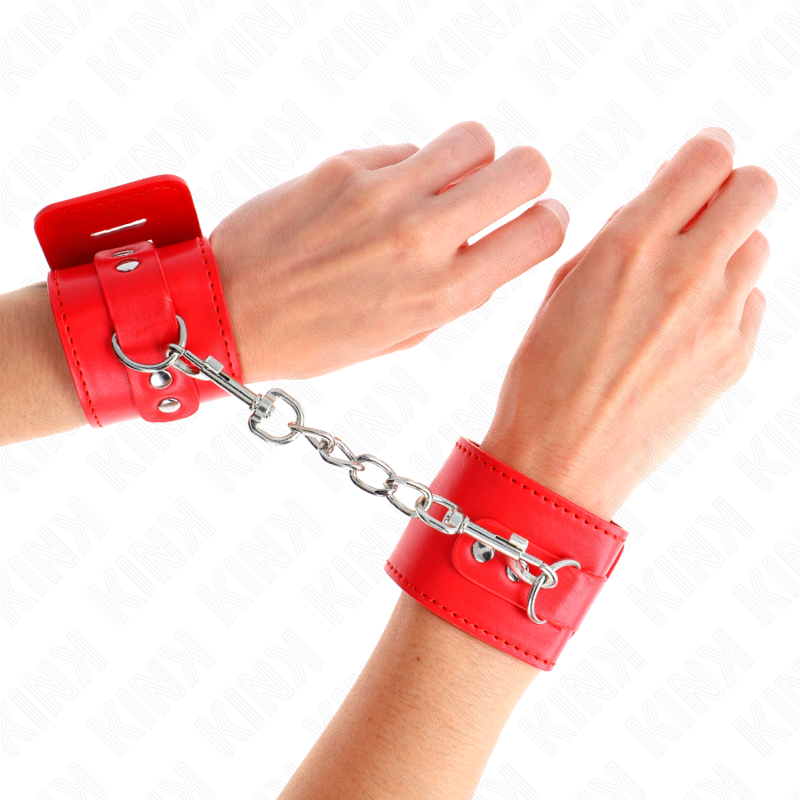 KINK - Bracelet de résistance avec fermeture à cadenas rouge réglable 16-23 cm x 5,5 cm