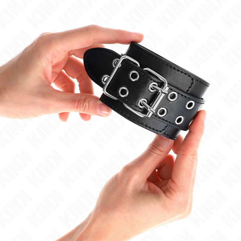 KINK - DOUBLE BUCKLE WRIST BANDS BLACK ADJUSTABLE 19-26 CM