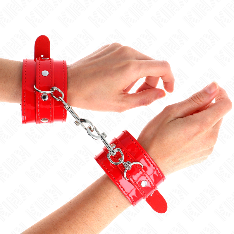 KINK - ADJUSTABLE RED SHINY CUFFS 23-33 CM