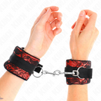 KINK - Bracelet court en dentelle de velours et bracelet en nylon rouge/noir 23 x 6,5 cm