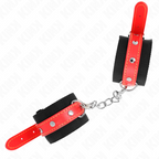 KINK - Bracelet de résistance en nylon noir avec bracelet en cuir rouge ajustable 19-24 cm x 5,5 cm