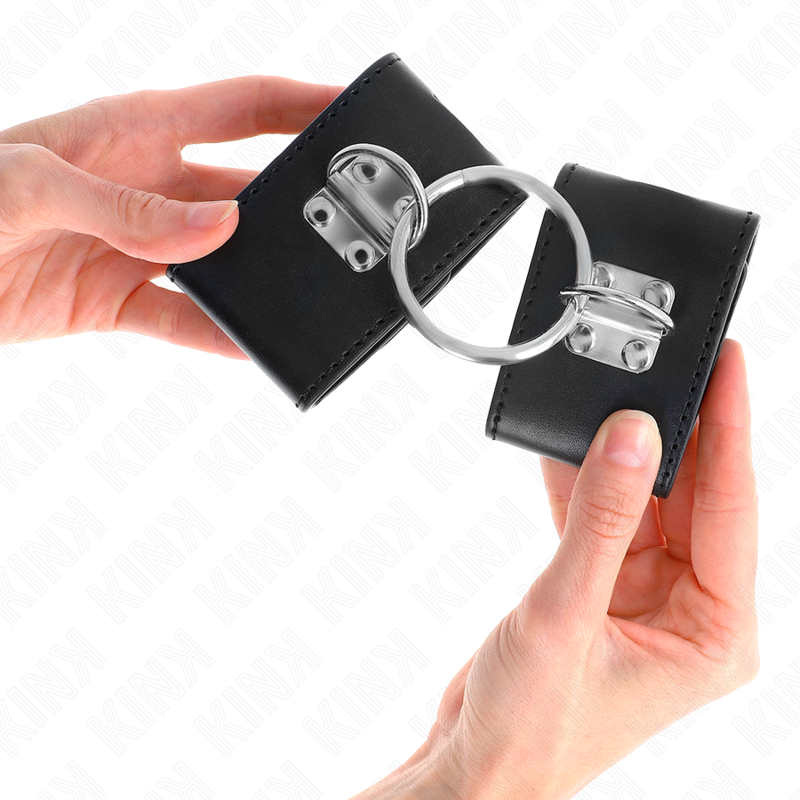 KINK - BRACELET À FERMETURE ANNEAU ET CADENAS NOIR RÉGLABLE 16-23 CM X 5,5 CM