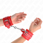 KINK - Bracelet de résistance rembourré en fourrure rouge avec ceinture rouge ajustable 17-29 cm x 6 cm