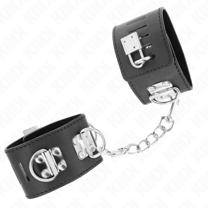 KINK - BRACELET DE RÉSISTANCE MULTIPOSITION AVEC CADENAS NOIR RÉGLABLE 16-23 CM X 5,5 CM