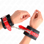 KINK - BRACELET DE RÉSISTANCE NOIR AVEC COURROIE ROUGE RÉGLABLE 17-28 CM X 6 CM