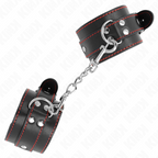 KINK - BRACELET DE RÉSISTANCE NOIR AVEC DOUBLURE ROUGE, RÉGLABLE 20-28 CM X 5,5 CM