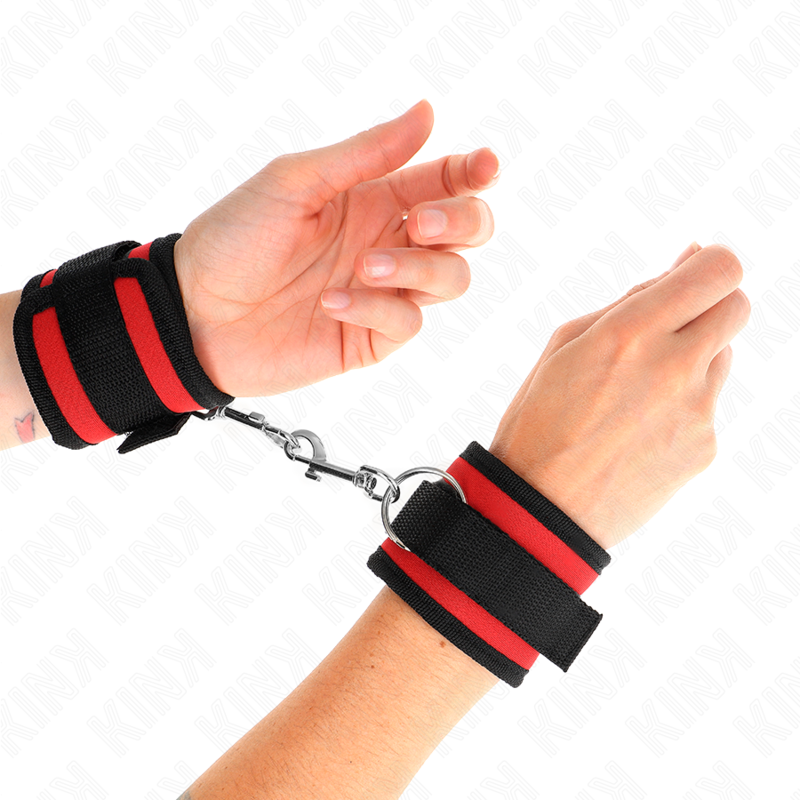 KINK - RED-BLACK NYLON HOOK&amp;LOOP WRIST GUARD MODEL 2 ADJUSTABLE 18-35 CM X 6 CM