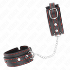 KINK - PETIT BRACELET NOIR AVEC DOUBLURE ROUGE, AJUSTABLE 14-24 CM X 3,5 CM