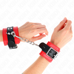 KINK - BRACELET DE RÉSISTANCE ROUGE AVEC COURROIE NOIRE RÉGLABLE 17-28 CM X 6 CM