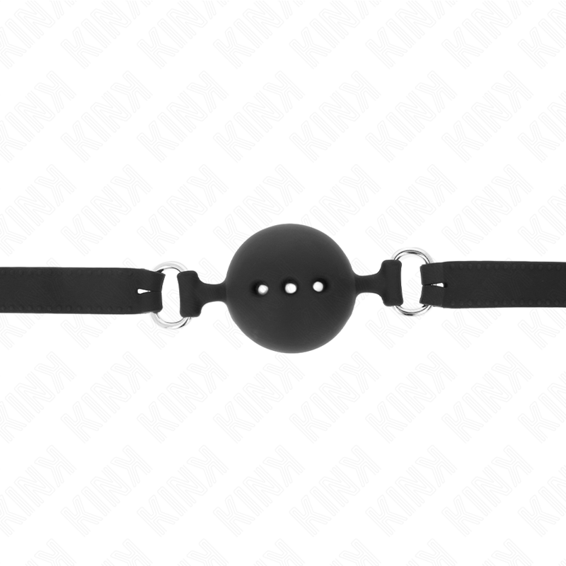 KINK - GABARD EN SILICONE 100% 55 x 2 CM AVEC BOULE DE 4,5 CM TAILLE M NOIR RÉGLABLE 35-51 CM