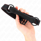 KINK - BÂILLON EN OS AVEC SANGLE RÉGLABLE EN SIMILI CUIR NOIR 41-57 CM
