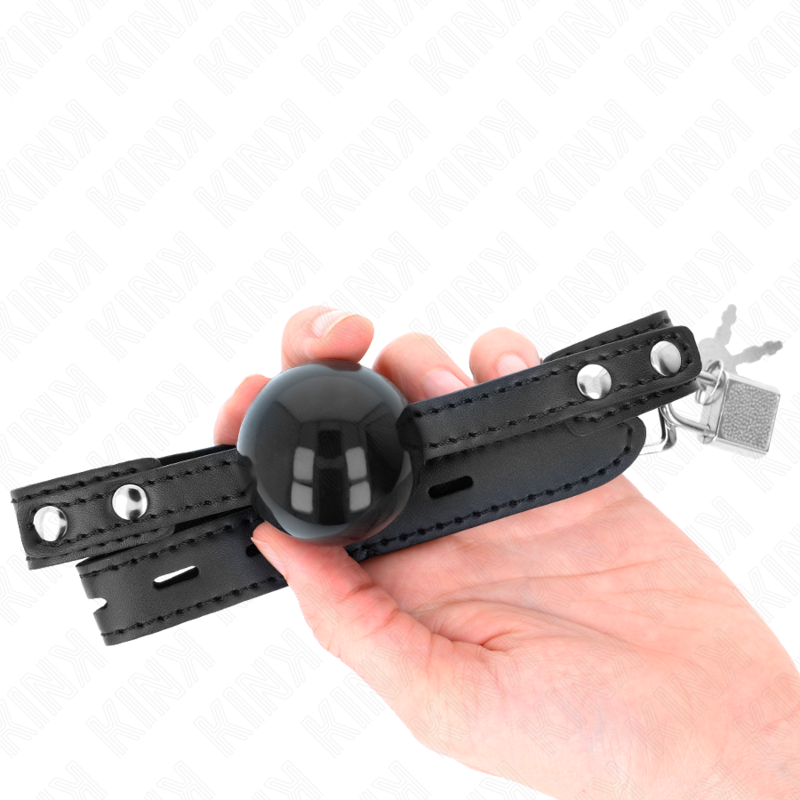 Bâillon KINK - Boule souple en TPE de 4 cm, modèle 3, 60 x 2 cm, ajustable de 37 à 52 cm