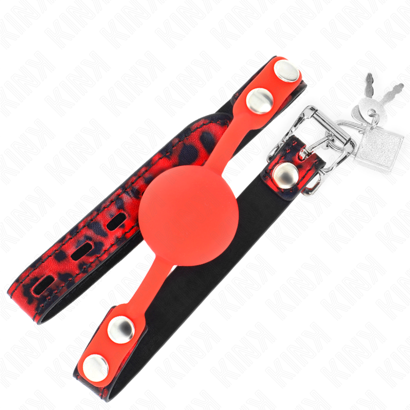 KINK - MODÈLE 2 BÂILLON À BOULE EN SILICONE 4 CM AVEC VERROUILLAGE 60 x 2 CM