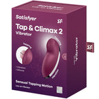 SATISFYER - TAP &amp; CLIMAX 2 VIBRATEUR ET STIMULATEUR ROUGE
