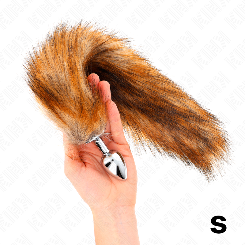 KINK - BUTT PLUG SIZE S 7 X 3 CM WITH SYNTHETIC TAIL 40 CM BROWN