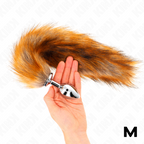 KINK - PLUG ANAL TAILLE M 8 X 3,5 CM AVEC QUEUE SYNTHÉTIQUE MARRON DE 40 CM