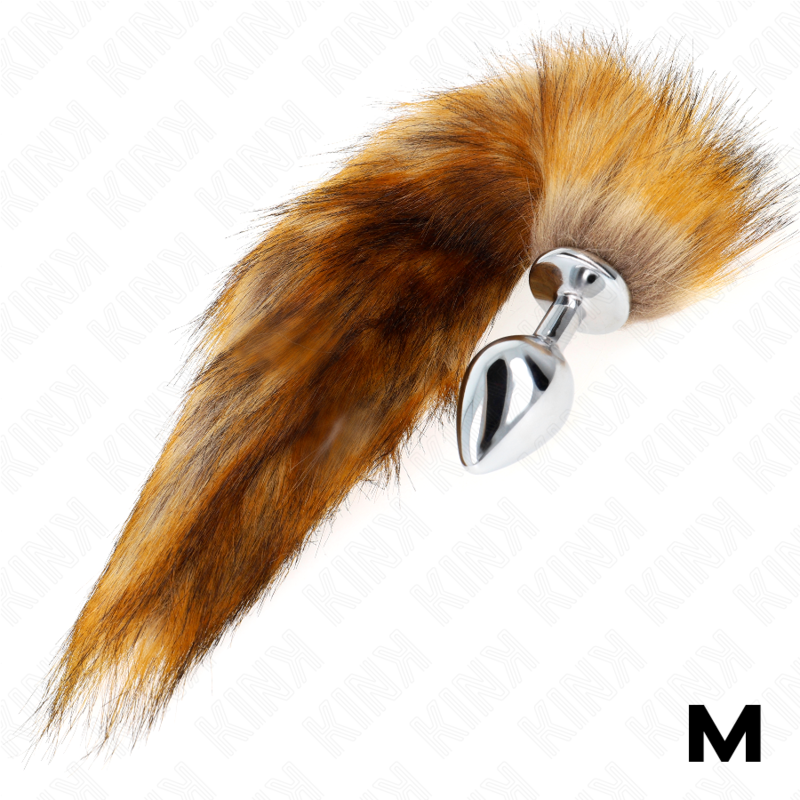 KINK - PLUG ANAL TAILLE M 8 X 3,5 CM AVEC QUEUE SYNTHÉTIQUE MARRON DE 40 CM