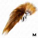 KINK - PLUG ANAL TAILLE M 8 X 3,5 CM AVEC QUEUE SYNTHÉTIQUE MARRON DE 40 CM