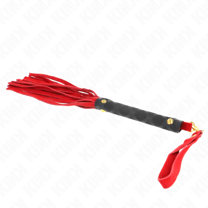 KINK - MINI FOUET EN DAIM ROUGE 30 CM