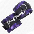 KINK - Bracelet court résistant en dentelle de velours et bracelet en nylon violet/noir 23 x 6,5 cm