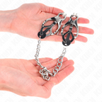 KINK - JAPANESE CLOVER NIPPLE CLAMPS WITH SILVER CHAIN ​​30 CM
