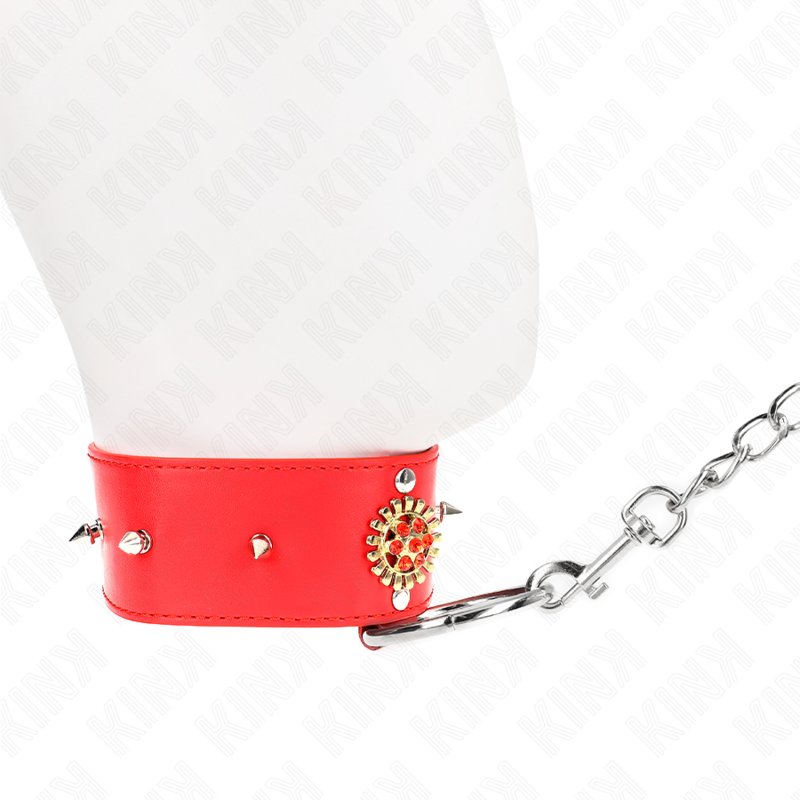 KINK - COLLIER DIAMANT ROUGE AVEC CEINTURE 65 CM RÉGLABLE 35-51 CM X 7 CM