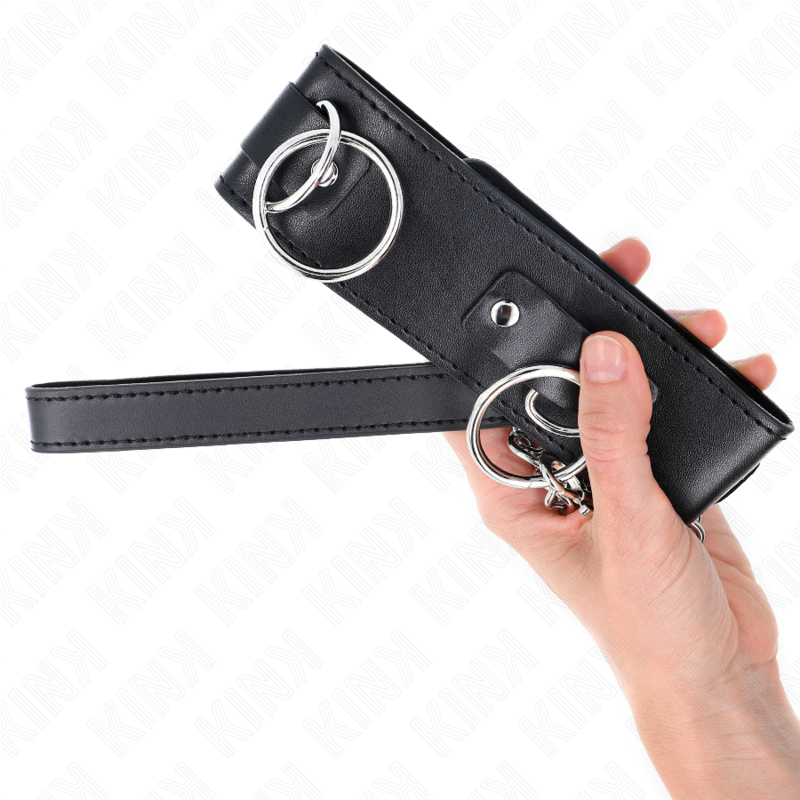 KINK - COLLIER AVEC LAISSE 65 CM 3 ANNEAUX MODÈLE 2 RÉGLABLES 36-43 CM X 5 CM