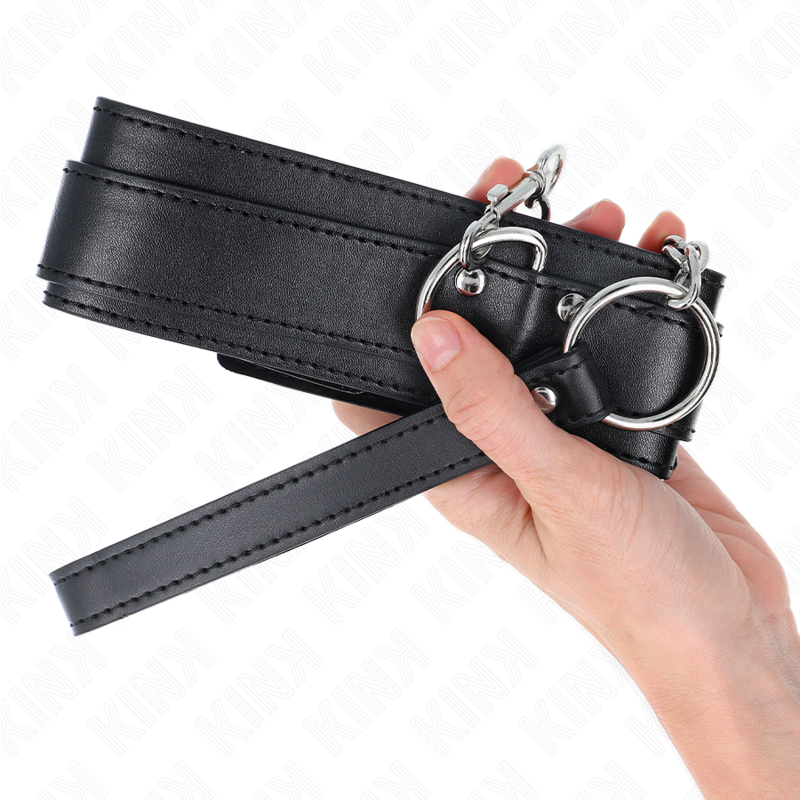 KINK - COLLIER AVEC LARGEUR DE 65 CM, BOUCLES ARGENTÉES RÉGLABLES 33-46 CM X 5,5 CM