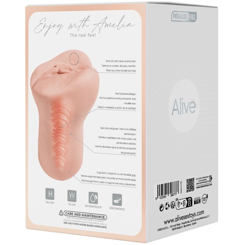 ALIVE - Masturbateur masculin flexible, taille vaginale M