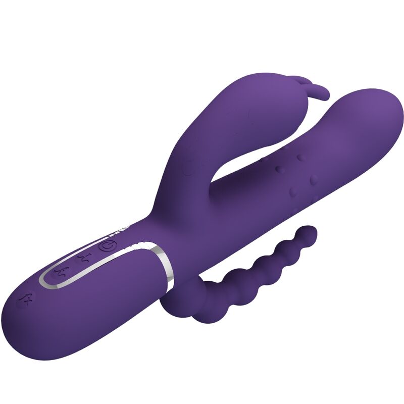 JOLI AMOUR - CAMMY VIBRATEUR TRIPLE MULTIFONCTIONNEL 4 EN 1 VIOLET