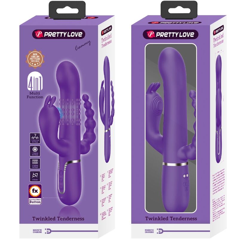 JOLI AMOUR - CAMMY VIBRATEUR TRIPLE MULTIFONCTIONNEL 4 EN 1 VIOLET