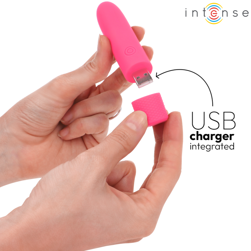 INTENSE - SYMONE VIBRANT BALLE RECHARGEABLE USB 8 VIBRATIONS ROSE 10 X 2,2 CM
