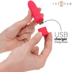 INTENSE - SYMONE USB RECHARGEABLE VIBRATING BULLET 8 VIBRATIONS RED 10 X 2.2 CM
