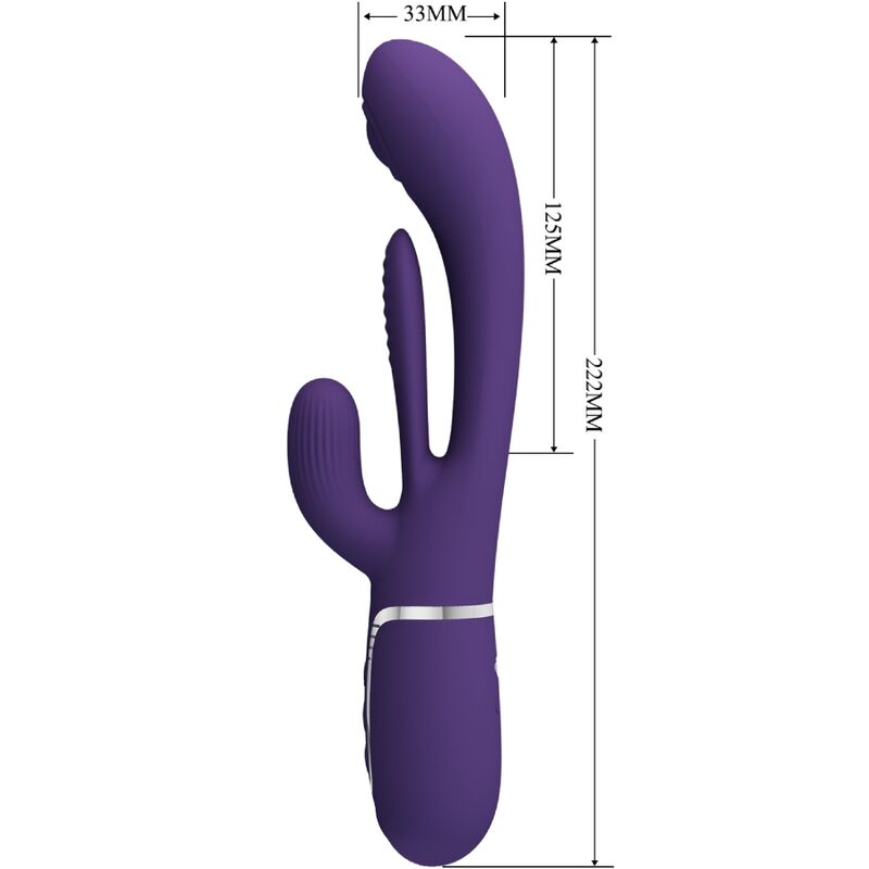 PRETTY LOVE - SHANIA MULTIFUNCTIONAL TRIPLE RABBIT VIBRATOR PURPLE