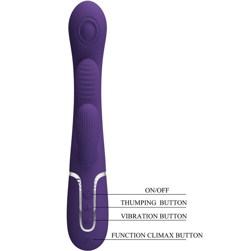 PRETTY LOVE - SHANIA MULTIFUNCTIONAL TRIPLE RABBIT VIBRATOR PURPLE